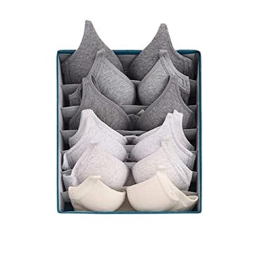Imagem de Organizador de Roupa Intima Gaveta Sutia Soutien 7 Divisorias Cinza 32 x 32cm TNT