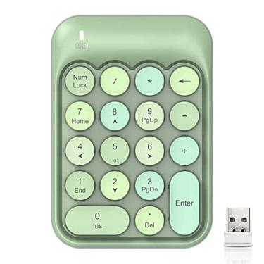 Imagem de Teclado numérico de 2,4 G, teclado numérico sem fio com 18 teclas com mini receptor USB (verde)