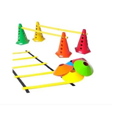 Imagem de Kit Treino Agilidade 10 Chapéu Chinês + Escada + Barreiras