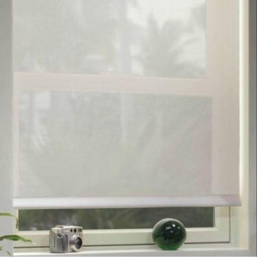 Imagem de Persiana Rolo Translúcida Branca 140 (L) x 160 (A) cm Cortina Screen Solar Off-White 1,40 X 1,60