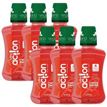Imagem de Kit 6 Antissépticos Bucal Ultra Action Menta Swiss 250ml