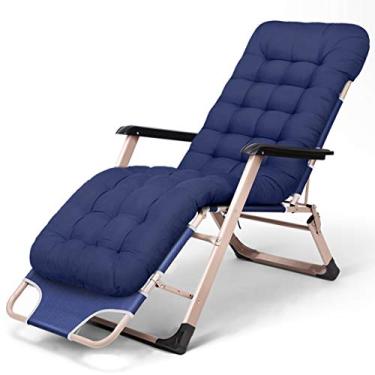 Imagem de HIOD Cadeira dobrável reclinável ajustável espreguiçadeira de praia espreguiçadeira jardim cadeira de pátio, azul-C
