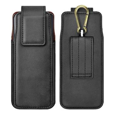 Imagem de Para Samsung Galaxy Z Fold 3 2 1 5G Bolsa de Cinto Holster Flip Case Para Samsung Galaxy Z Fold3 5g Bolsa de Cintura Telefone de Couro, Preto, Para Galaxy Z Fold 2 5G
