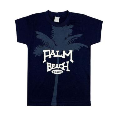 Imagem de Camiseta Infantil Meia Malha Palm Beach - Marinho - Ano Zero