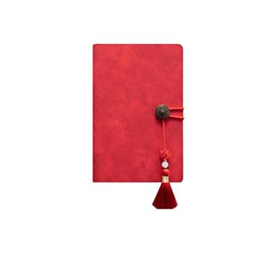 Imagem de A6 A5 B5 Caderno Espiral de Couro Falso e Diário Capa dura Livro Agenda Agenda Organizador Anel Recarregável, A6 Vermelho, 1 PCS