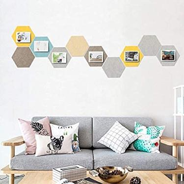 Imagem de KRASS 10 peças de feltro de placa de aviso, azulejos de feltro hexagonais coloridos quadro de avisos de avisos placa de feltro reutilizável, #11,30 x 26 cm (10 peças), Collector88