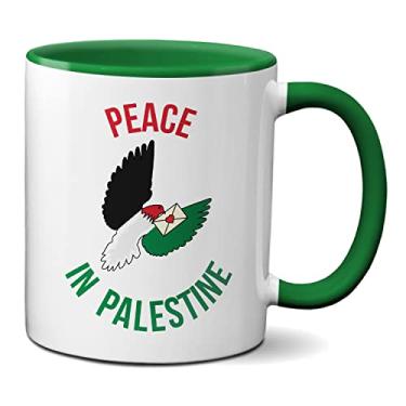 Imagem de Caneca Paz na Palestina Presente Criativo (Verde)