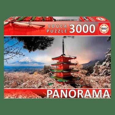 Imagem de Puzzle 3000 Peças Panorama Monte Fuji E Pagoda - Educa Imp - Grow