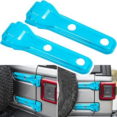 Imagem de Capa de suporte de pneu sobressalente 2 portas e 4 portas (azul claro 2PCS) para Jeep Wangler JL JLU Unlimited Sports Freedom Sahara Rubicon 2 portas e 4 portas (azul claro 2PCS)