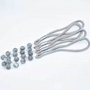 Imagem de 1 Par de Cortinas Fivela Cortina Tieback Jade Beads Strap Criativos Acessórios de Janela Decorações para Casa, 01,80cm