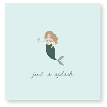 Imagem de X&O Paper Goods Blue 'Just a Splash' Guardanapos de Sereia e Coquetel, 20 peças, 12,7 cm L x 12,7 cm C