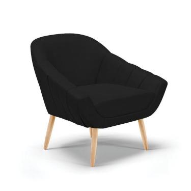 Imagem de Poltrona Giovana Veludo Luxo Natural A81 Preto