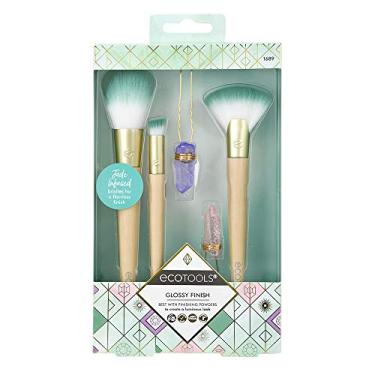 Imagem de Ecotools Conjunto de pincéis de maquiagem com acabamento brilhante, bege/verde (conjunto com 5)