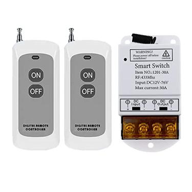 Imagem de Qiulaofu Alta potência DC 12V 24V 72V 30A 1CH 433MHz Interruptor de controle remoto RF Receptor e transmissor para buzina de carro Bomba de água Lâmpada Dispositivo Elétrico Controle de Ciclos de Motor