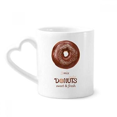 Imagem de Caneca de chocolate donut sobremesa comida doce caneca café cerâmica copo de coração de vidro