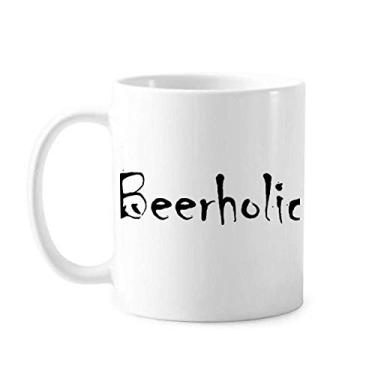 Imagem de Palavra elegante Beerholic Art Deco presente caneca moderna cerâmica xícara de café porcelana louça