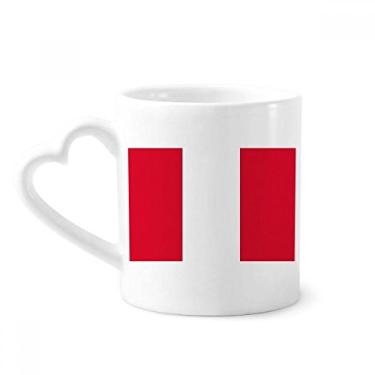 Imagem de Caneca com bandeira nacional do Peru América do Sul café cerâmica copo de coração de vidro