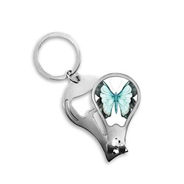 Imagem de Borboleta com asas azuis cortador de unhas abridor de cortador de unhas chaveiro tesoura