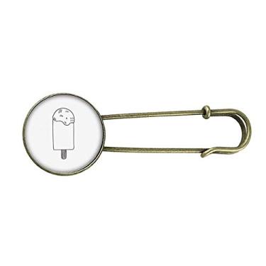 Imagem de Gergelim sorvete de contorno preto picolés retrô metal broche broche broche clipe jóias