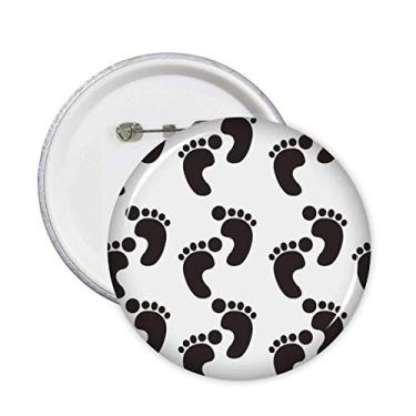 Imagem de Pegada preta contorno simples proteger animais alfinetes crachá botão emblema decoração acessório 5 peças
