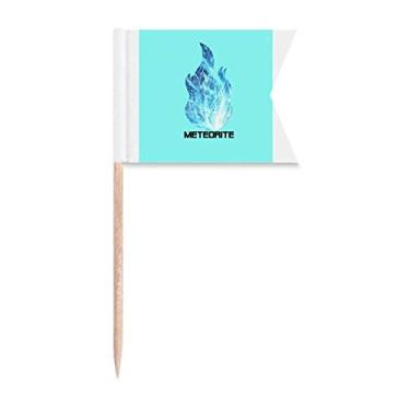 Imagem de Marcadores de palito de dente Cosmic Space Blue Flame Meteor para festas, bolos, alimentos, placa de queijos