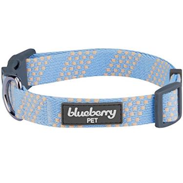 Imagem de ((46cm - 70cm ) Neck 2.5cm Wide, Sky Blue) - Blueberry Pet 10+ Patterns Geometric Designer Dog Collars, Harnesses or Leashes