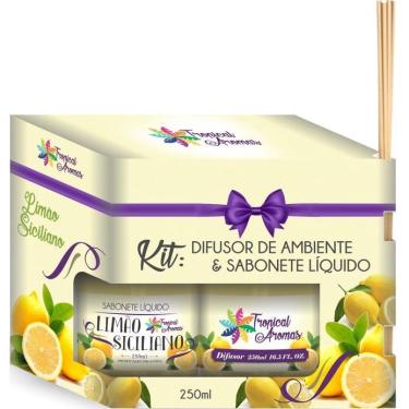 Imagem de Kit Presente Mães Perfume De Ambiente Limão Siciliano 250Ml
