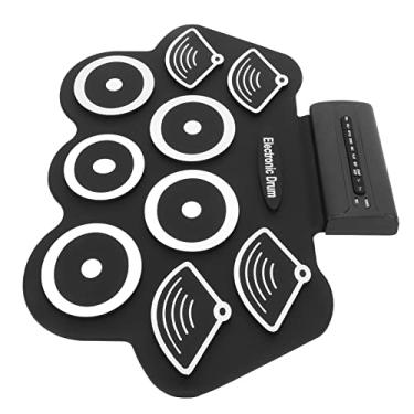 Imagem de Tambor Roll Up, Kit de Bateria Midi 100-240V Presente Com Pedais Bastões para Apresentação de Reunião de Amigos (Plugue dos EUA)