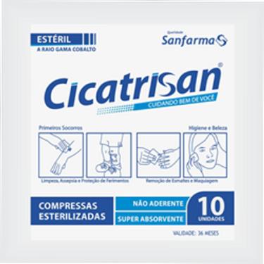 Imagem de Compressa Cicatrisan Estéril não aderente 10 unidades MARCAS DIVERSAS