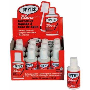 Imagem de Corretivo Liquido Base Agua 18Ml Office Blanc / 12Un / Radex