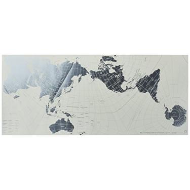 Imagem de Mapa MUNDIAL AuthaGraph Platinum M-PL - Educacional - Branco e Creme - Papel Metálico - 594 x 256 mm