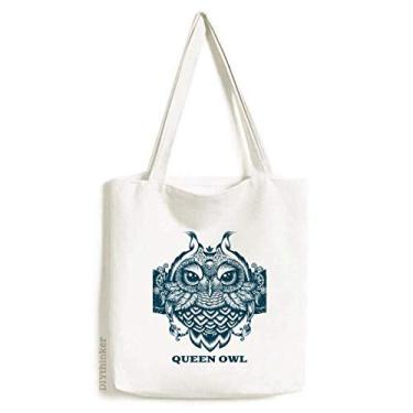 Imagem de Queen Owl Forest Art Deco, sacola de lona, bolsa de compras casual