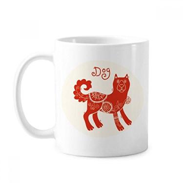 Imagem de Year Of Dog Animal China Zodíaco Caneca vermelha Cerâmica Café Porcelana Caneca de Cerâmica
