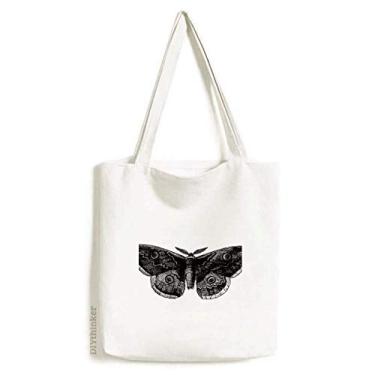 Imagem de Black Butterfly Kite Art Deco Gift Fashion Tote Canvas Bag Bolsa de compras casual