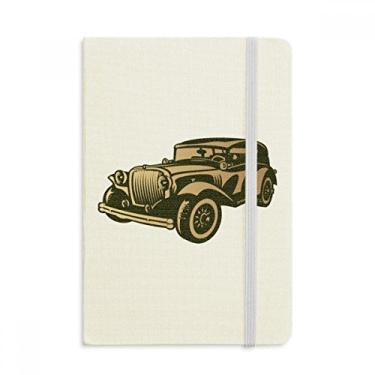 Imagem de Caderno clássico preto com desenho de carros, capa dura em tecido oficial
