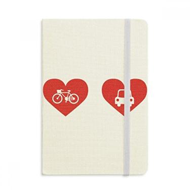 Imagem de Caderno com estampa de coração vermelho de bicicleta em tecido oficial capa dura diário clássico