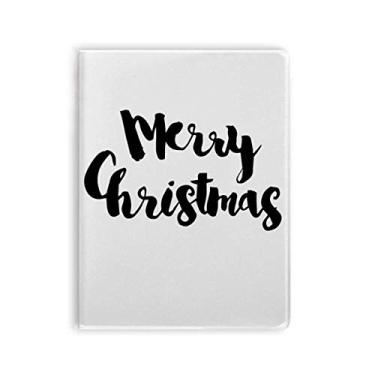 Imagem de Caderno estilo frase "Merry Christmas", capa de chiclete, diário de capa macia