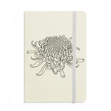Imagem de Caderno de flores de criântemo com contorno de plantas, capa dura oficial, diário clássico