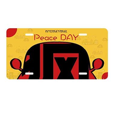 Imagem de DIYthinker Placa de licença chinesa de vento chinês com placa de carro Decoração Dia da Paz