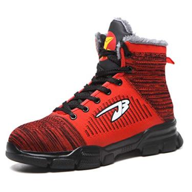 Imagem de Sapatos de trabalho SafeByAlex com bico de aço para o inverno para homens e mulheres, 907W - Vermelho, 8.5 Women/6.5 Men