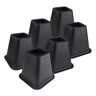 Imagem de IEUDNS Protetor de chão elevatório de cama antiderrapante Elevadores de cama quadrados livres Elevadores de sofá Elevador de cama 6 polegadas Serviço pesado, 6 peças