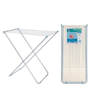 Imagem de Varal De Chão Aço Para Roupas Retrátil Slim Reforçado Original Mor (BRANCO)