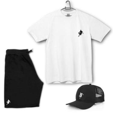 Imagem de Kit Camiseta Plus Size Bermuda E Boné Dibre Basquete - Ad.Oficial