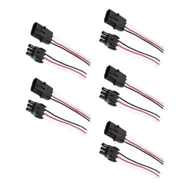 Imagem de DAGIJIRD Conector de 3 pinos à prova d'água 16-14 AWG 3 fios conectores elétricos automotivos macho e fêmea, 5 pares