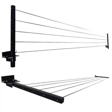 Imagem de Varal Retrátil Parede Cabo De Aço 8 m