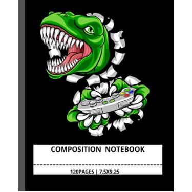 Imagem de Video Game Composition Notebook: dinosaur playing game | Wide-Ruled, 7.5 x 9.25, 100 Pages, For kids, teens, and adults, gamer (Composition Notebooks)