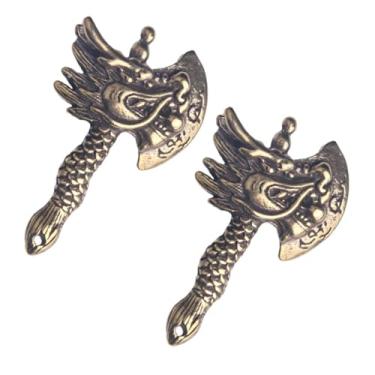 Imagem de Operitacx 2 Unidades pingente de chaveiro minidecoração charme de latão vintage decoração vintage adorno chave pingente de machado faça você mesmo estilo chinês colar joalheria decorações