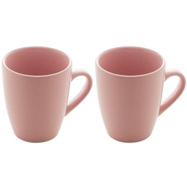 Imagem de Kit 2 Canecas de Cerâmica Rosa Cronus Lyor 350ml