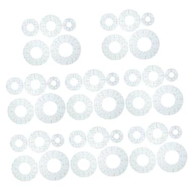Imagem de TEHAUX 40 Peças régua de patchwork Régua de costura Ferramenta de costura moldes de mão réguas de acolchoado régua de quilting de movimento livre régua em forma de círculo manual tecido