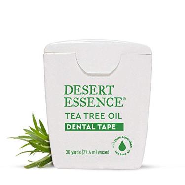 Imagem de Desert Essence Fita dentária de óleo de árvore do chá – 27 metros – Pacote com 6 – Naturalmente encerado com cera de abelha – Fio dental grosso sem trituração – Em movimento – Remove o acúmulo de detritos alimentares – Antisséptico livre de crueldade